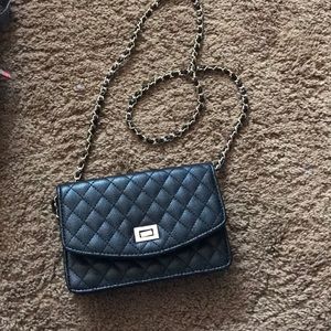 Black and gold cross body purse